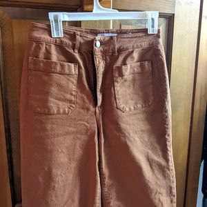 Loft Curvy Patch Pocket Wide Leg Jeans